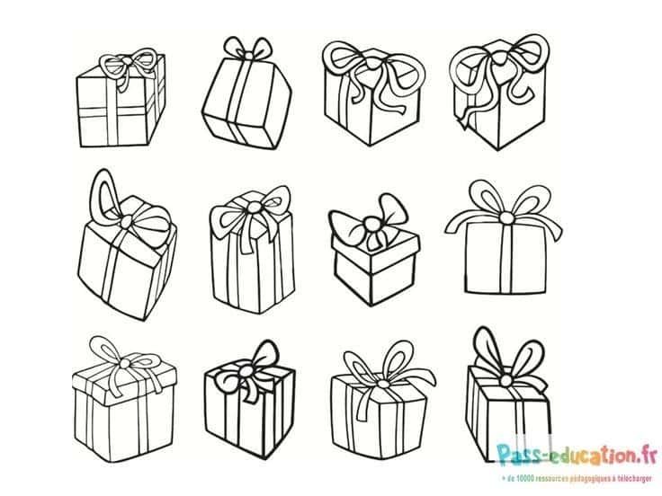 Coloriage Cadeaux variés à imprimer et colorier