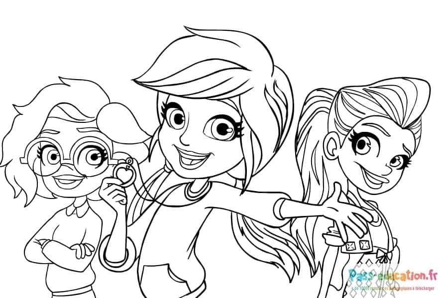 Coloriage Amitié Polly Pocket à imprimer et colorier