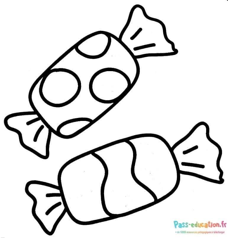 Coloriage Bonbons emballés à imprimer et colorier