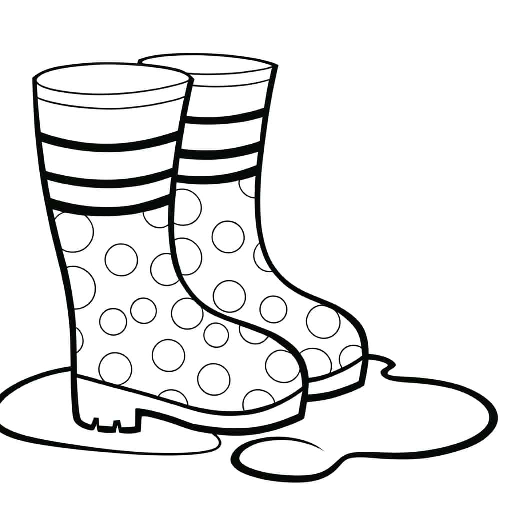 Coloriage Botte De Pluie à imprimer et colorier