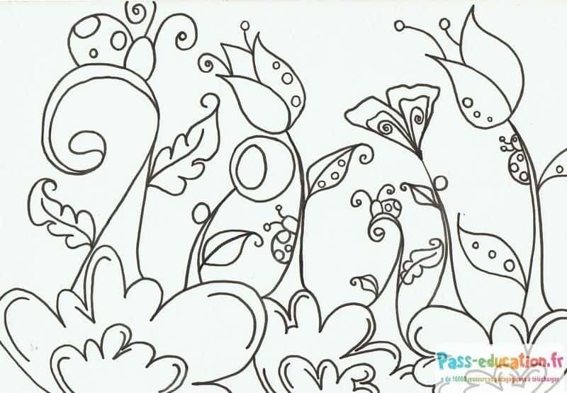 Coloriage Jardinage fantaisie à imprimer et colorier