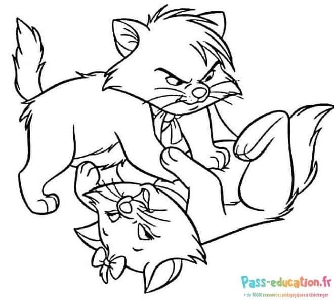 Coloriage Chatons joueurs à imprimer et colorier