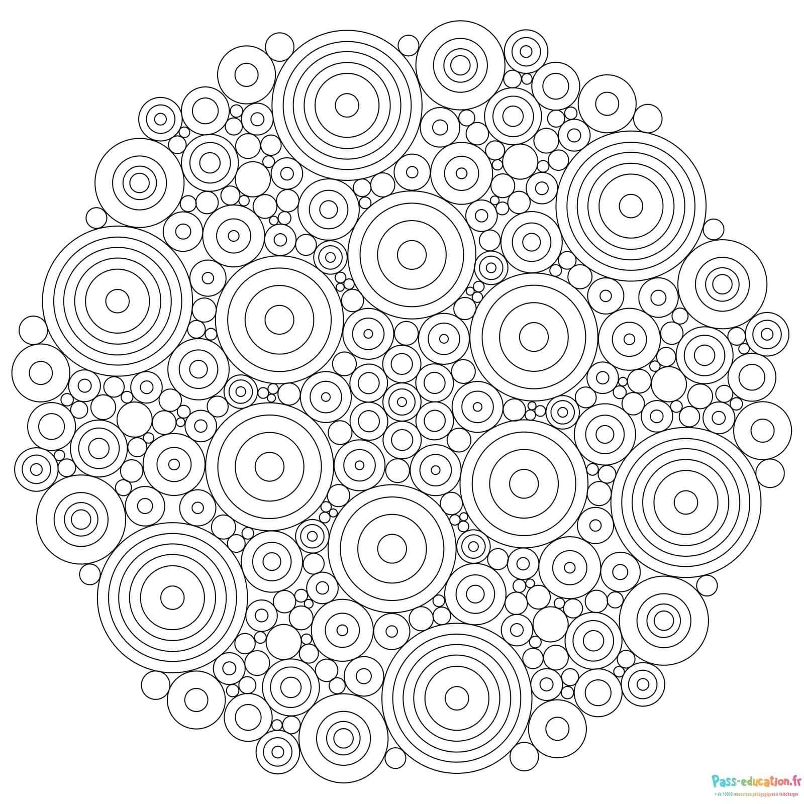 Coloriage Cercles concentriques à imprimer et colorier