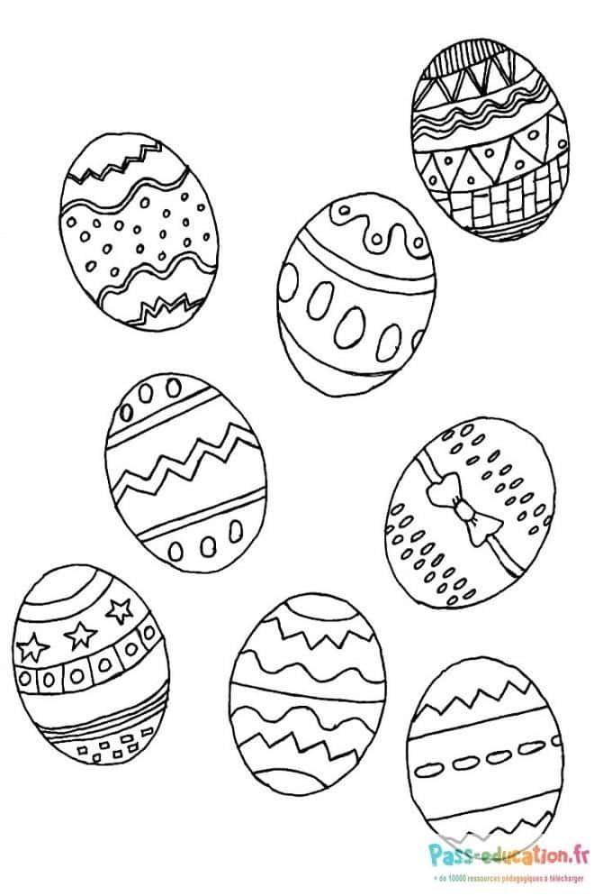 Coloriage Oeufs de Pâques à imprimer et colorier