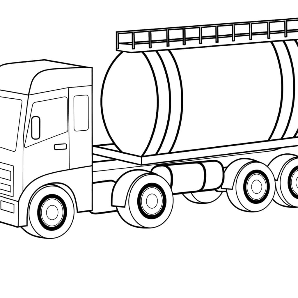 Coloriage Camion Citerne à imprimer et colorier