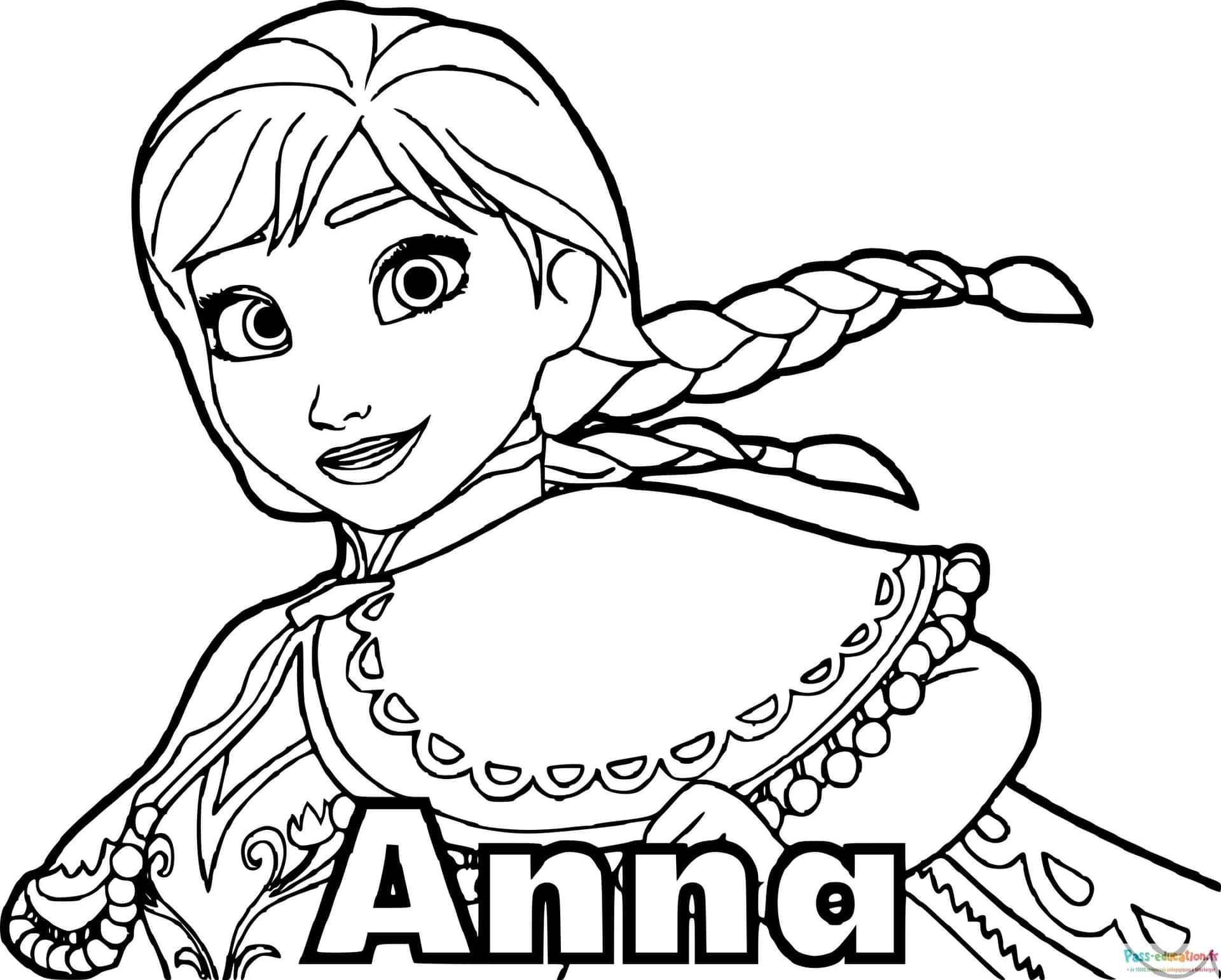 Coloriage Anna de Frozen à imprimer et colorier