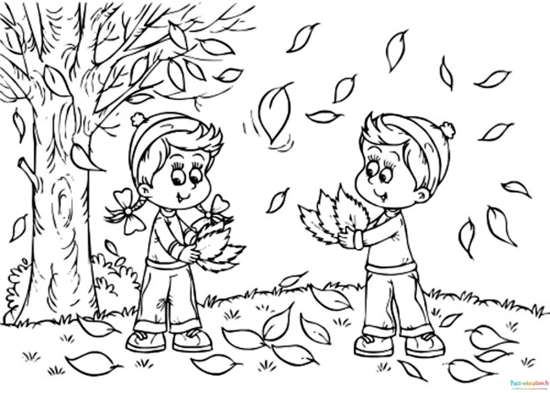 Coloriage Feuilles d'automne à imprimer et colorier