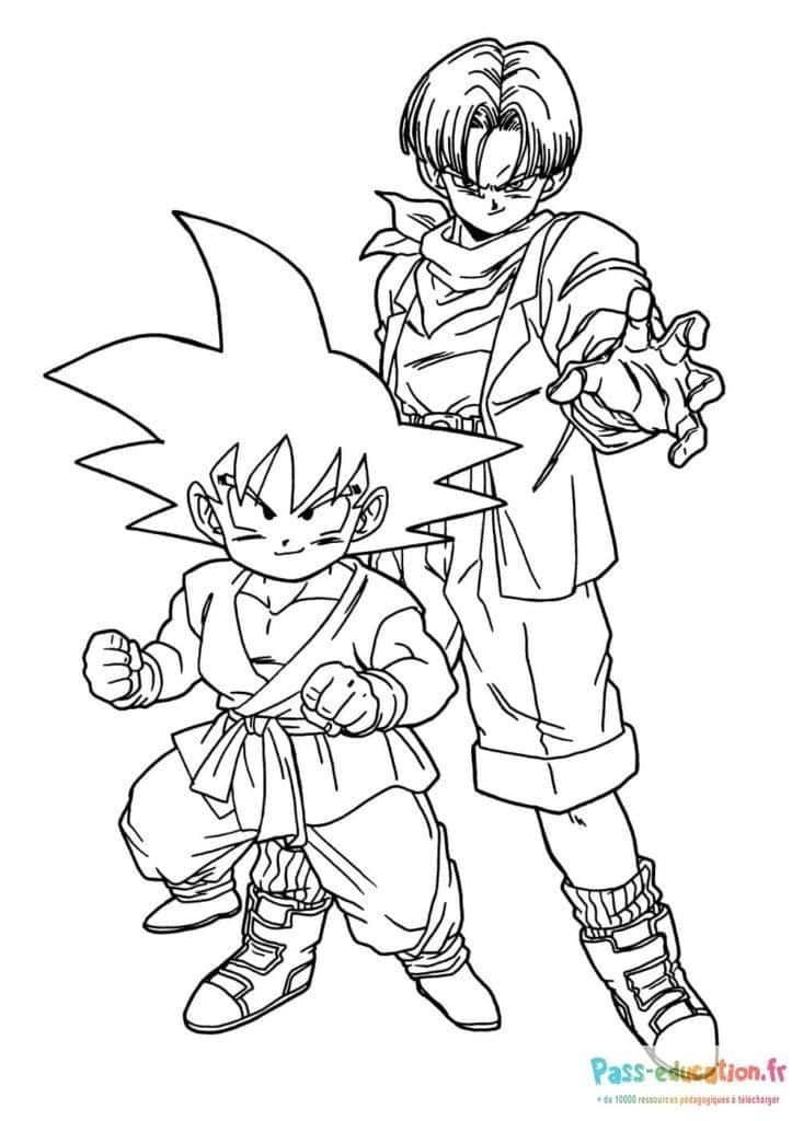 Coloriage Guerriers Saiyans à imprimer et colorier