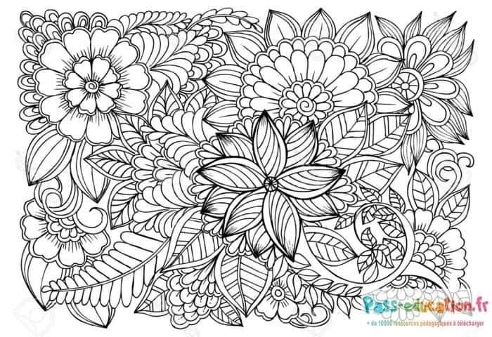 Coloriage Fleurs luxuriantes à imprimer et colorier