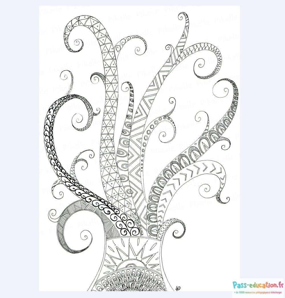 Coloriage Arbre décoratif à imprimer et colorier