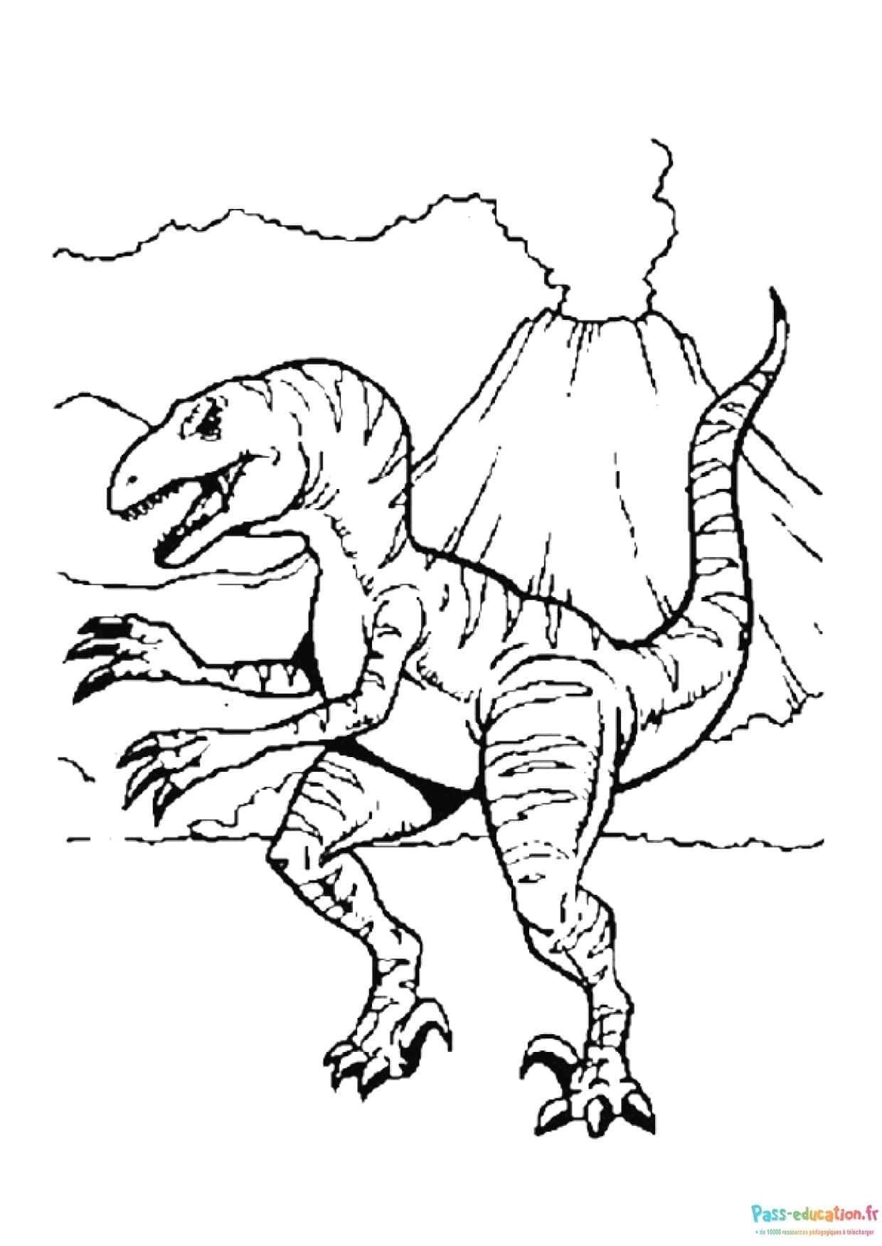 Coloriage Tyrannosaure préhistorique à imprimer et colorier