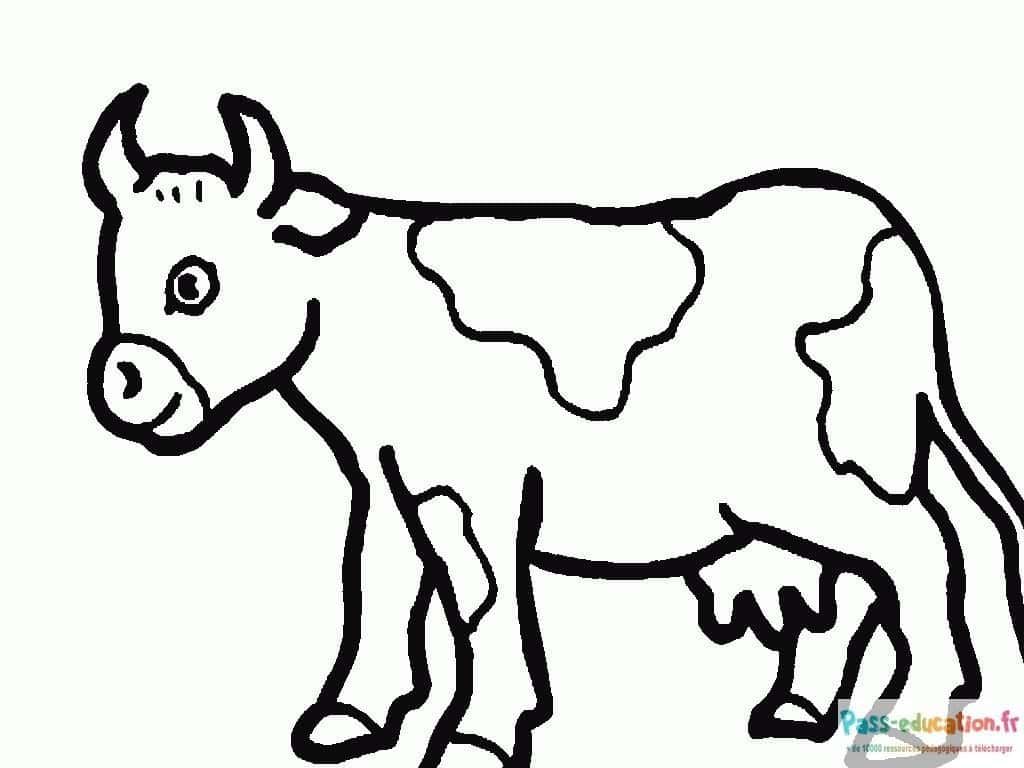 Coloriage Dessin vache à imprimer et colorier