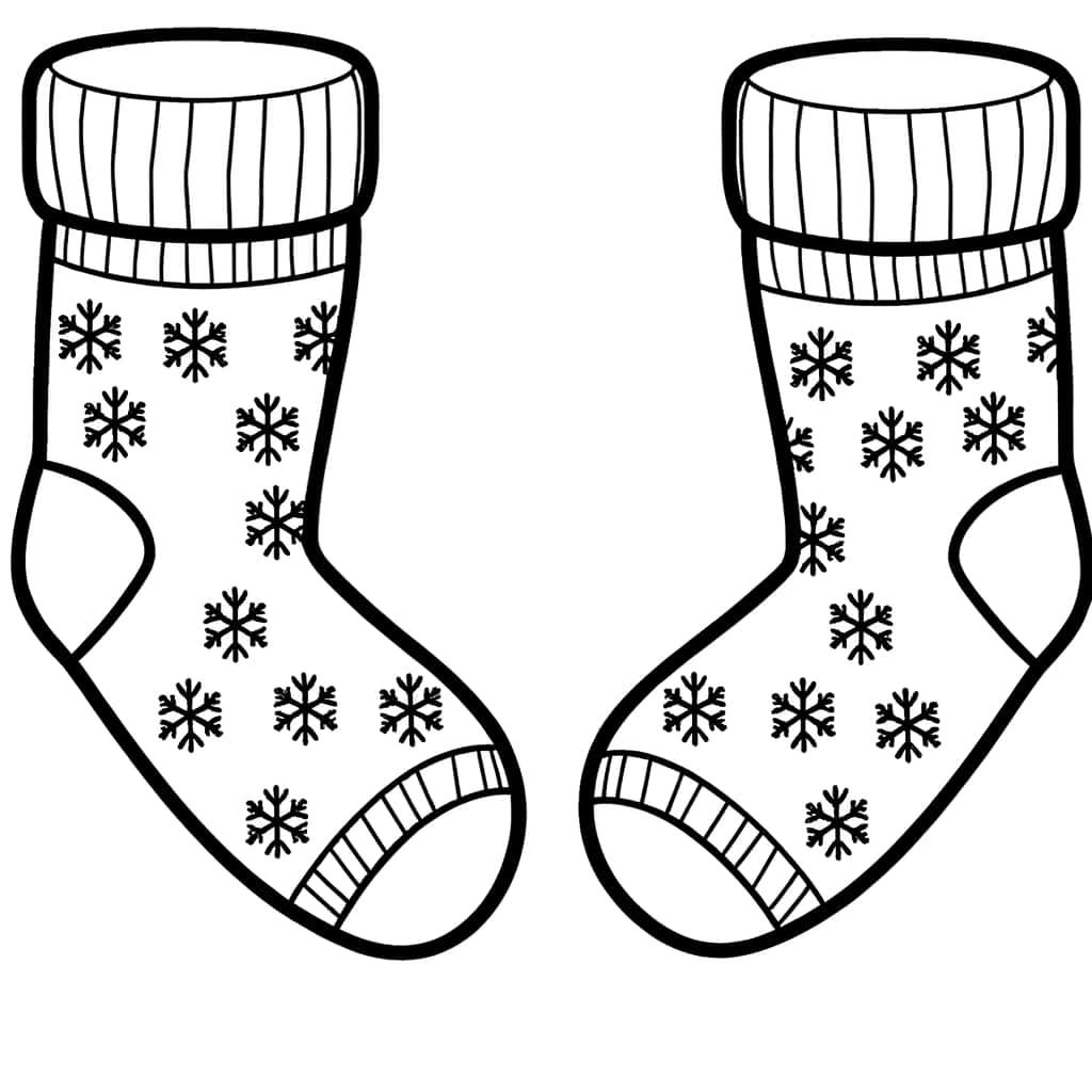 Coloriage Chaussettes de Noël à imprimer et colorier