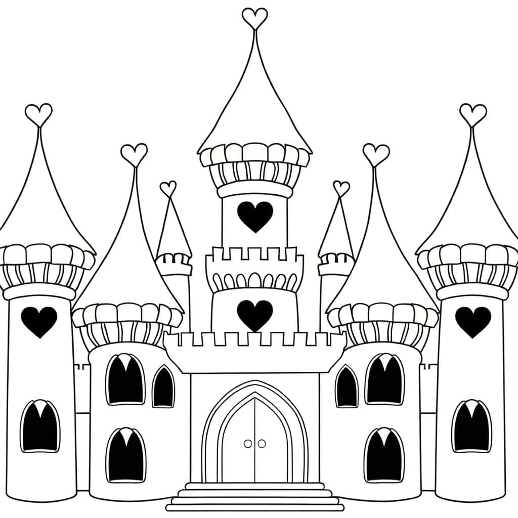 Coloriage Château de princesse à imprimer et colorier