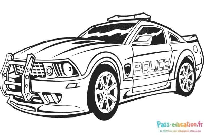 Coloriage Voiture de police à imprimer et colorier
