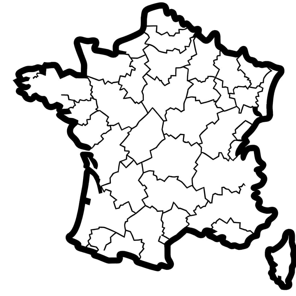 Coloriage Carte de France à imprimer et colorier
