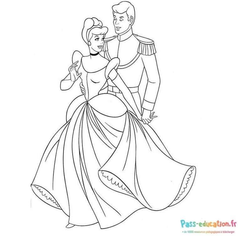Coloriage Danse princière à imprimer et colorier