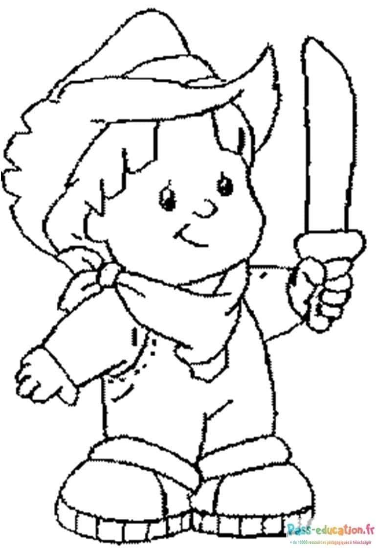 Coloriage Petit pirate à imprimer et colorier