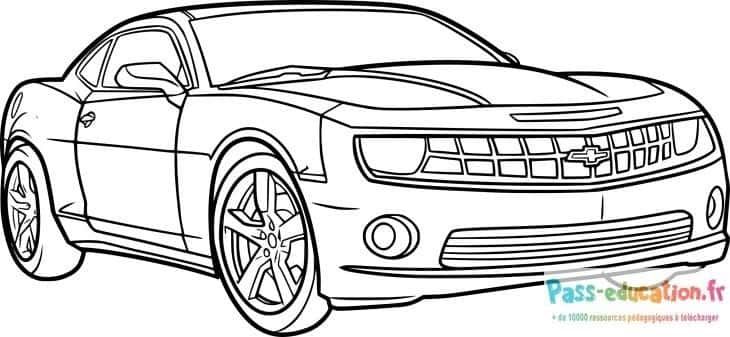 Coloriage Chevrolet Camaro à imprimer et colorier