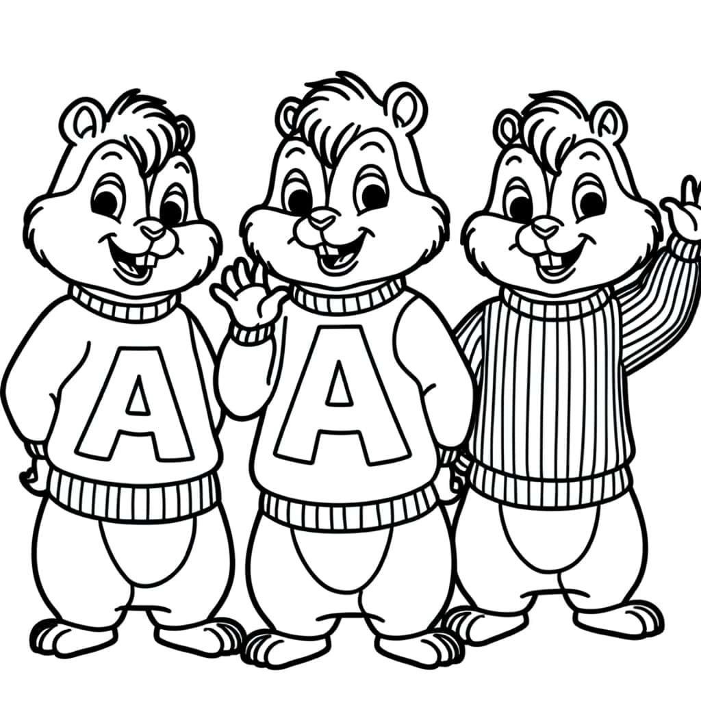 Coloriage Alvin et les Chipmunks à imprimer et colorier