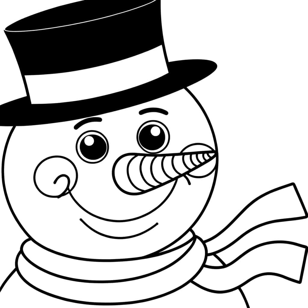 Coloriage Bonhomme de neige à imprimer et colorier