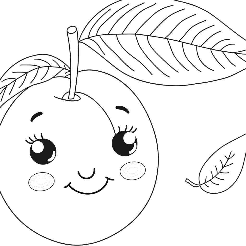 Coloriage Abricot souriant à imprimer et colorier