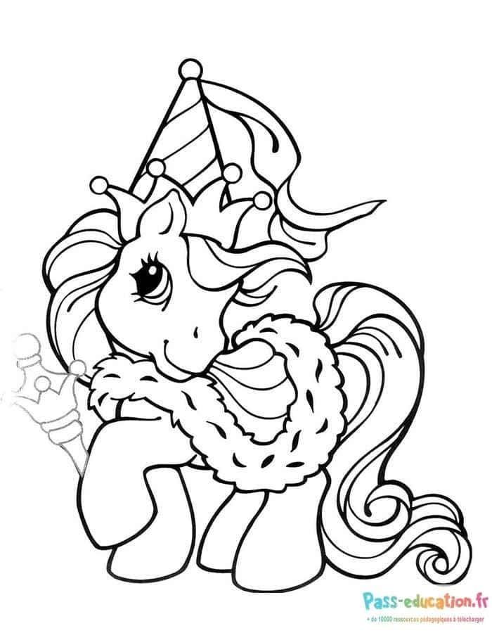 Coloriage Poney festif à imprimer et colorier