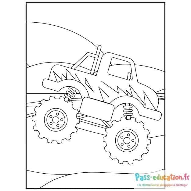 Coloriage Camion monstre à imprimer et colorier