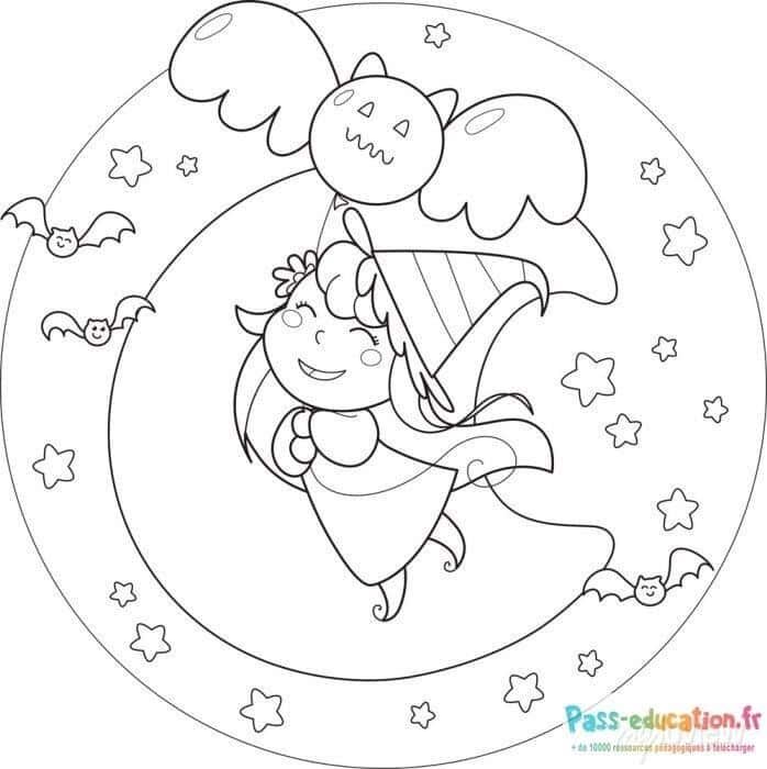 Coloriage Sorcière Halloween à imprimer et colorier