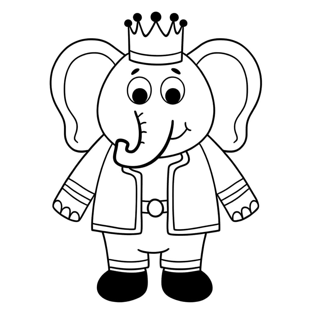 Coloriage Babar royal à imprimer et colorier