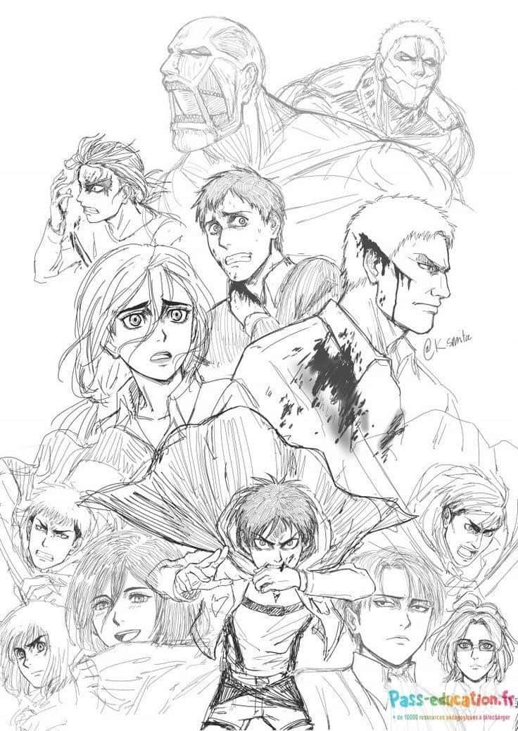Coloriage Attaque des Titans à imprimer et colorier