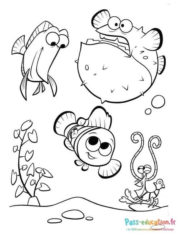 Coloriage Scènes sous-marines à imprimer et colorier