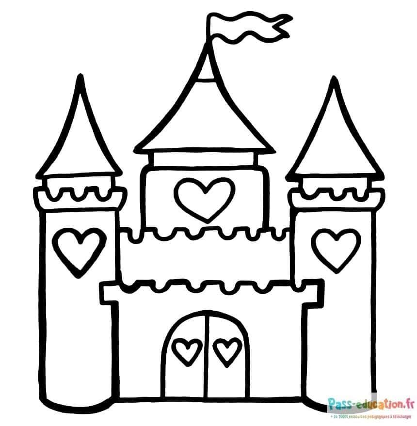 Coloriage Château enchanté à imprimer et colorier