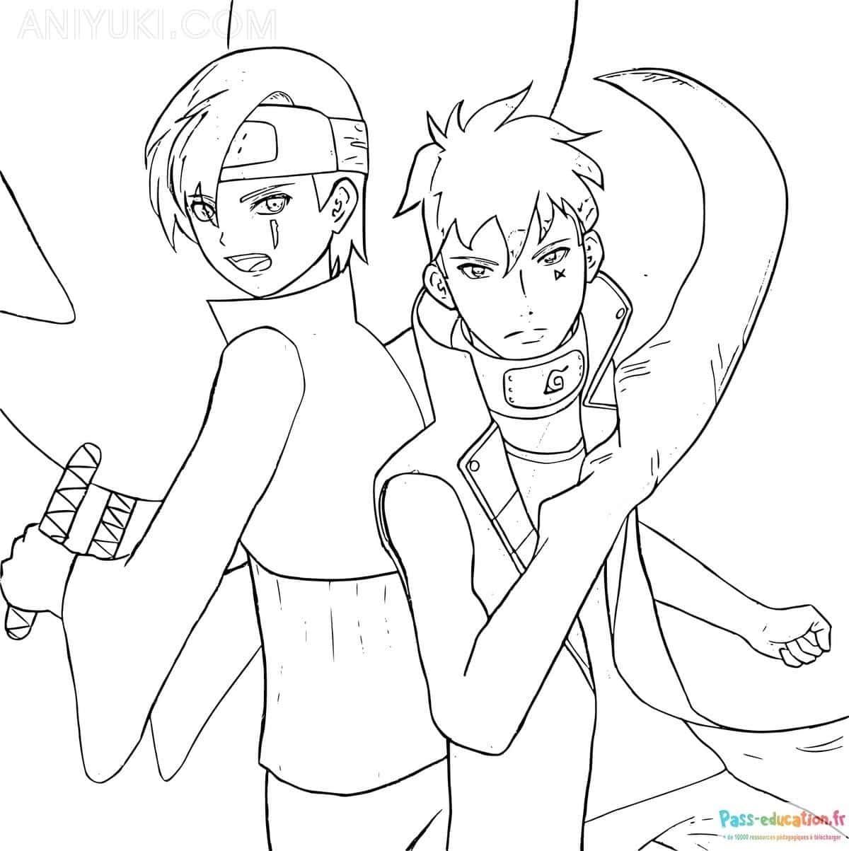 Coloriage Amis Ninja à imprimer et colorier