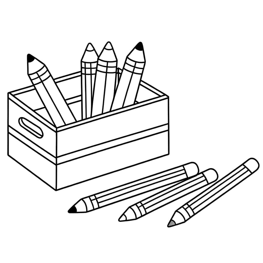Coloriage Crayons de couleur à imprimer et colorier