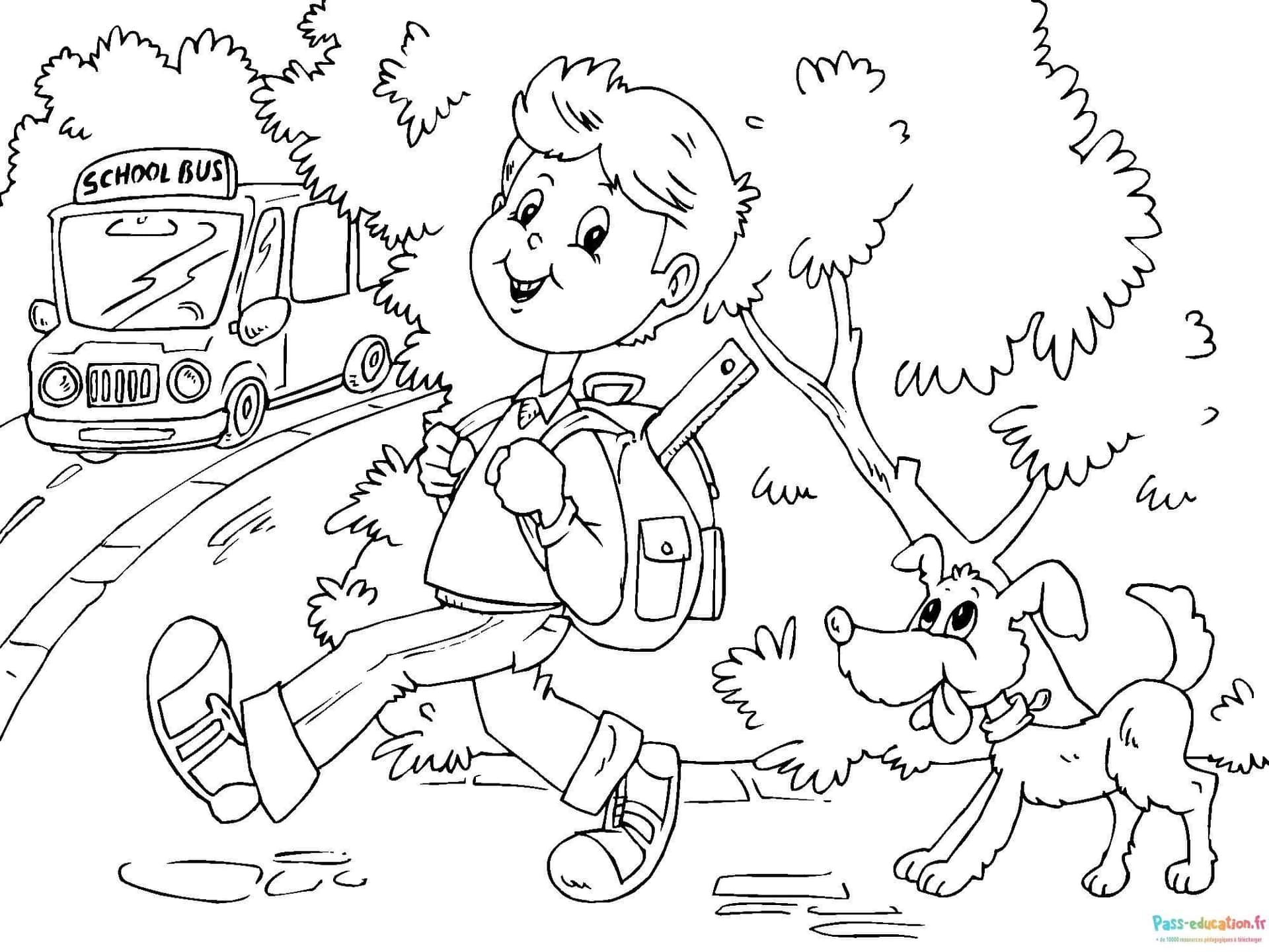 Coloriage Retour de l'école à imprimer et colorier
