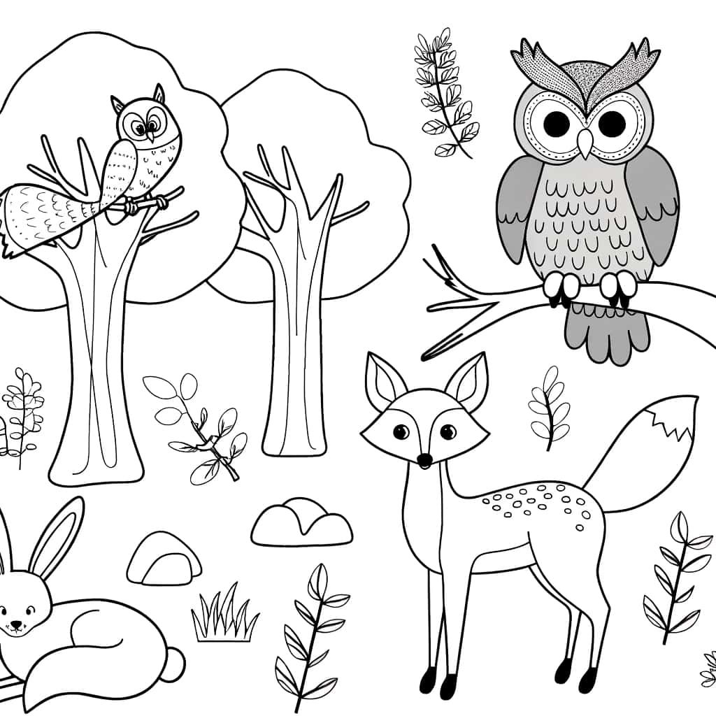 Coloriage Animaux de la forêt à imprimer et colorier