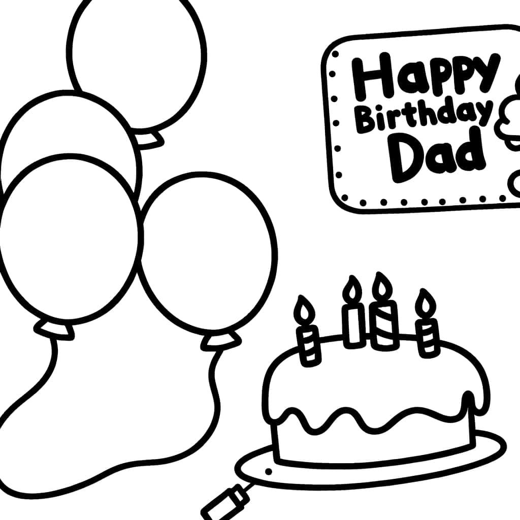 Coloriage Anniversaire Papa à imprimer et colorier