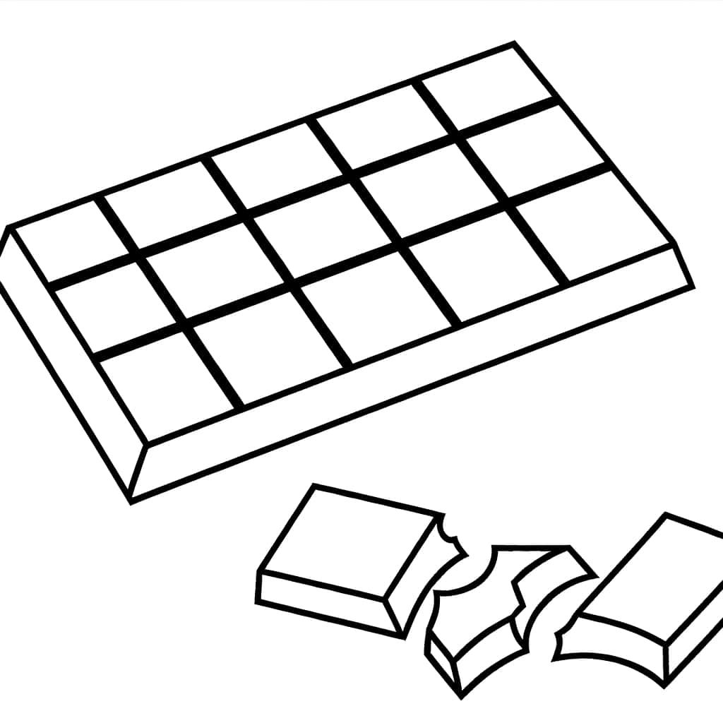 Coloriage Tablette de chocolat à imprimer et colorier