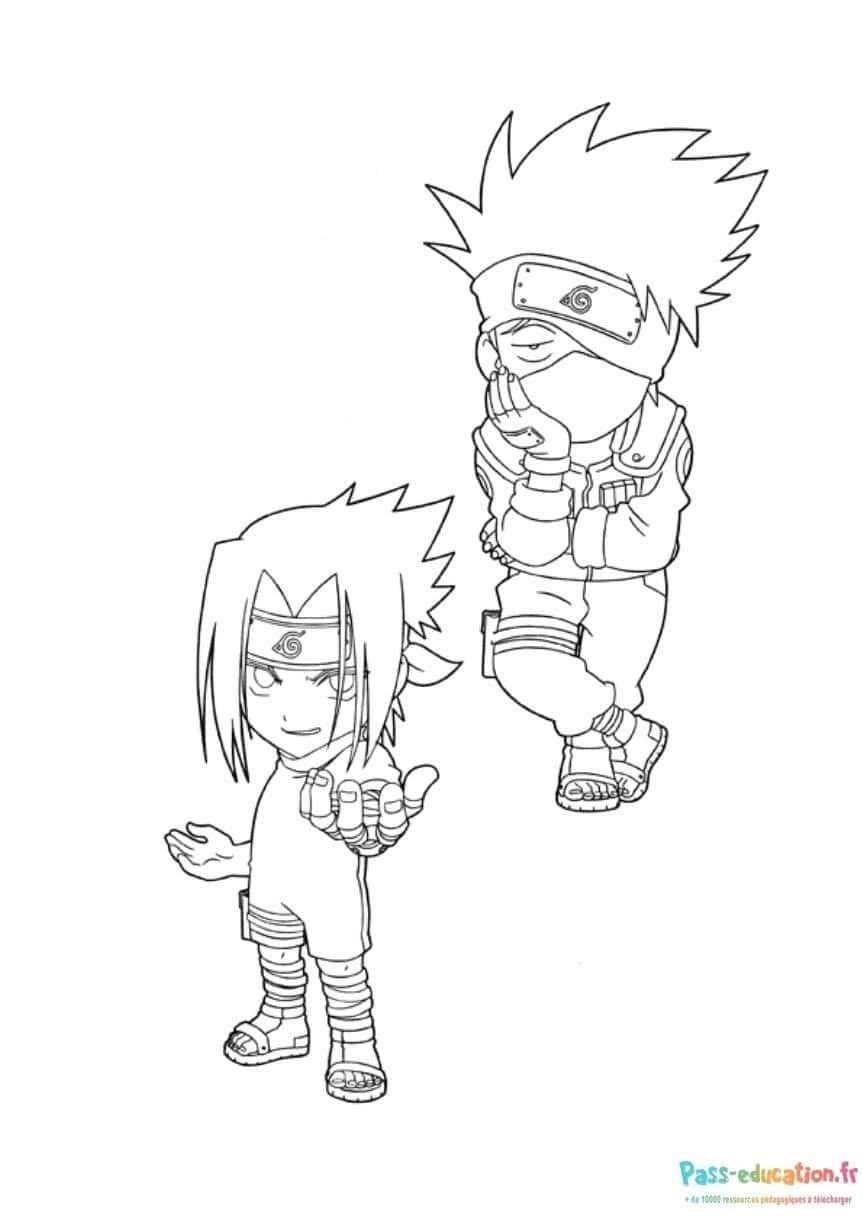 Coloriage Ninjas en action à imprimer et colorier