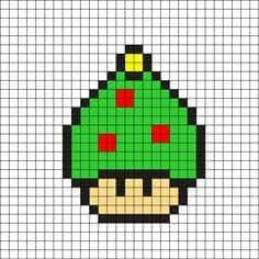 Coloriage Champignon pixelisé à imprimer et colorier