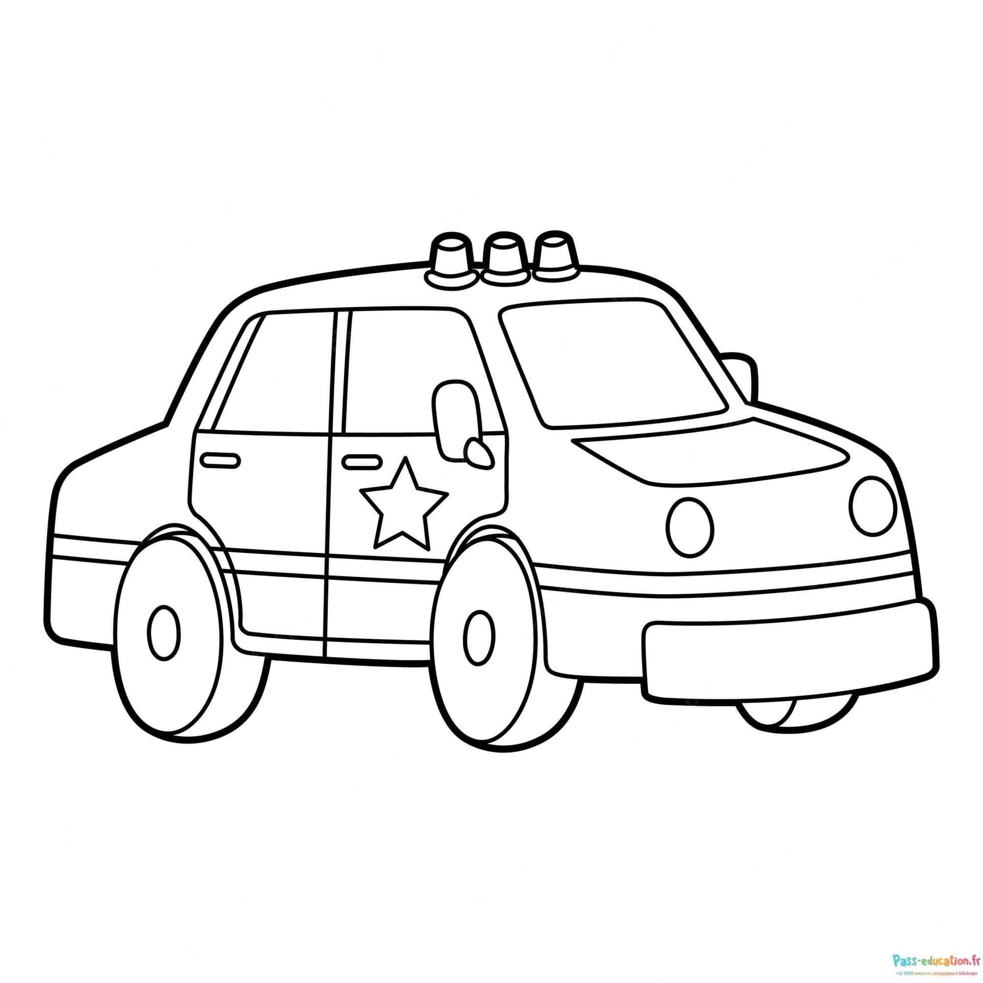 Coloriage Voiture de police à imprimer et colorier