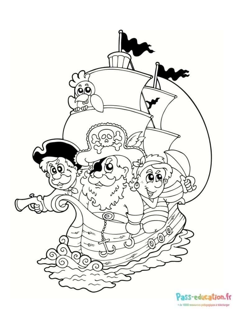 Coloriage Équipage pirate à imprimer et colorier