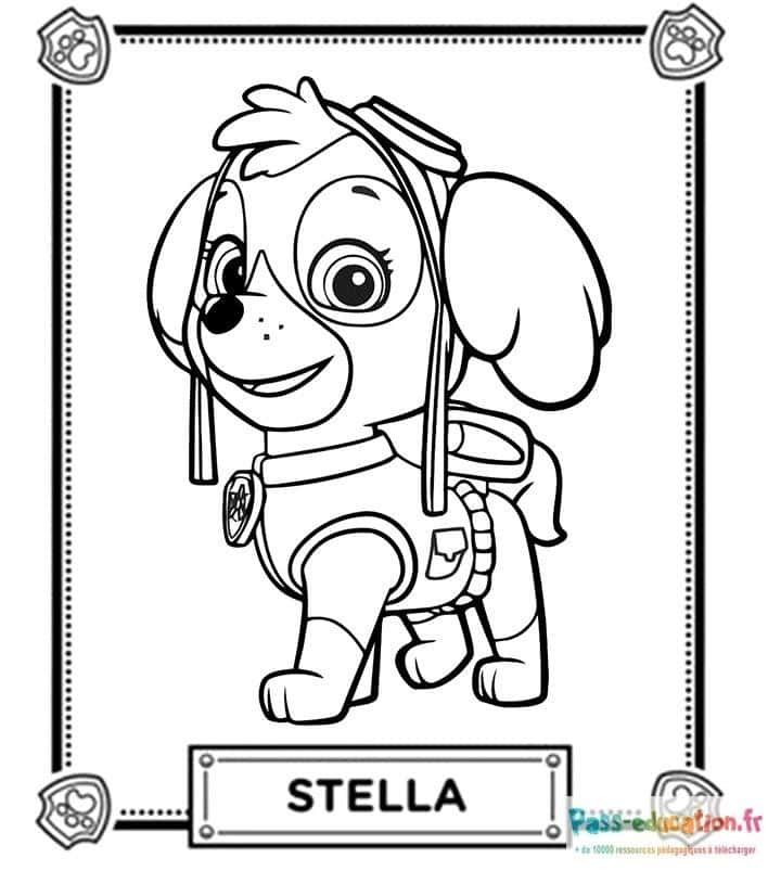 Coloriage Stella de la Pat' Patrouille à imprimer et colorier
