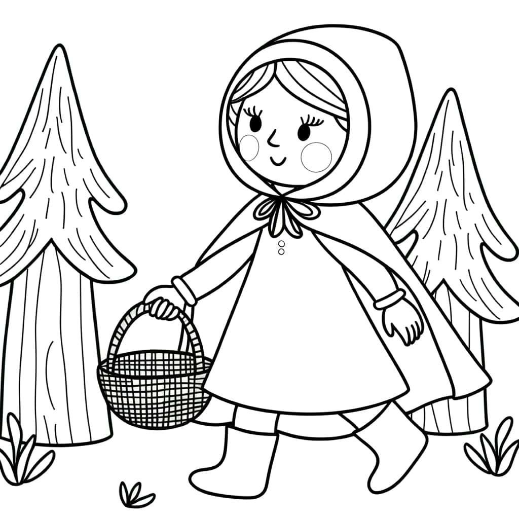 Coloriage Chaperon Rouge à imprimer et colorier
