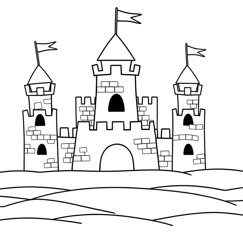 Coloriage Château de sable à imprimer et colorier