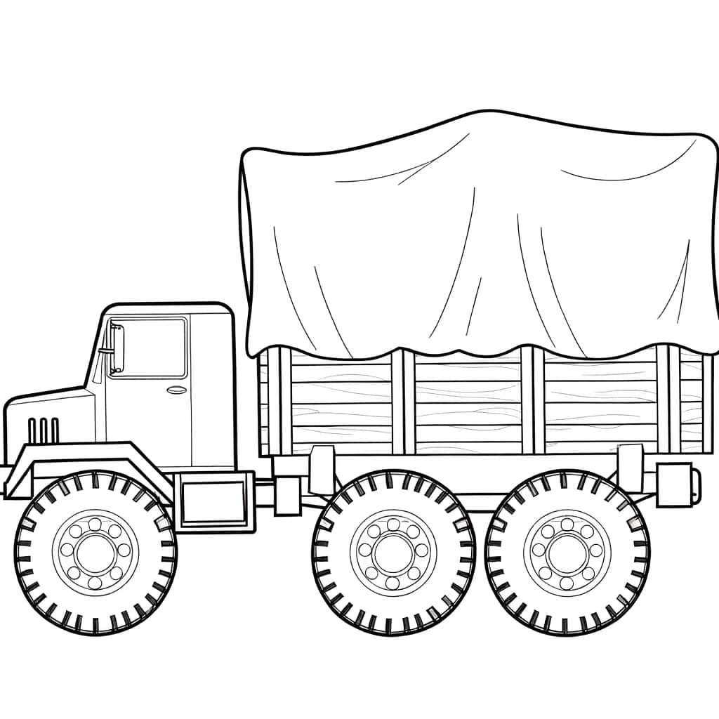 Coloriage Camion militaire à imprimer et colorier