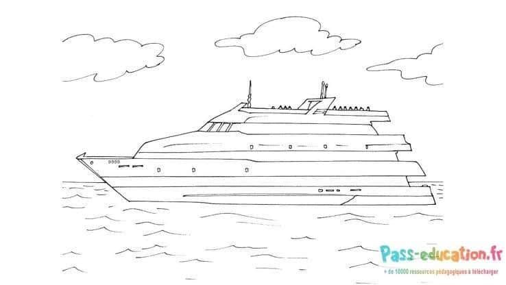 Coloriage Bateau de croisière à imprimer et colorier