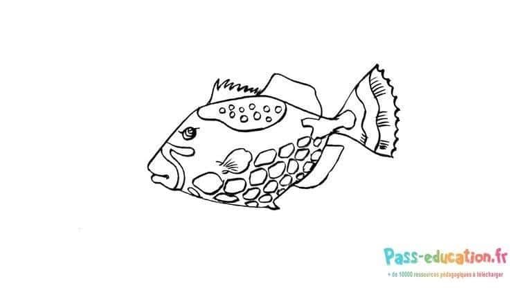Coloriage Poisson tropical à imprimer et colorier