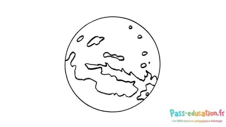 Coloriage Planète dessin enfant à imprimer et colorier